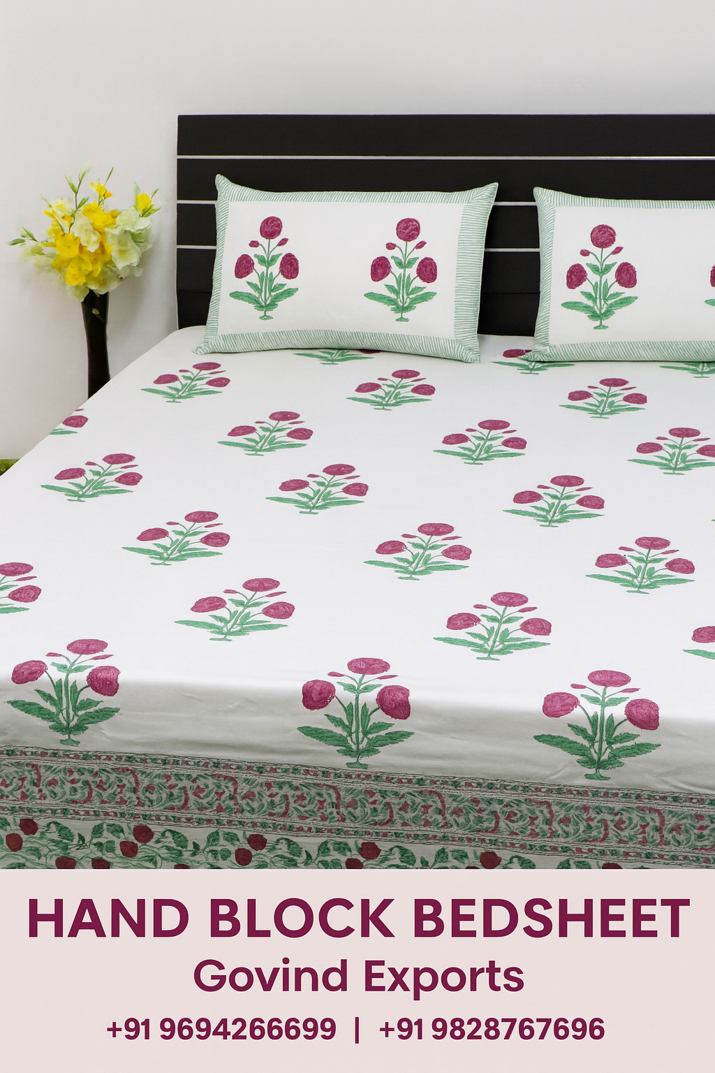 Hand Block Printed Bedsheets Traditional Indian Bedding for Global Exports